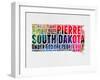 South Dakota Watercolor Word Cloud-NaxArt-Framed Art Print