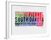 South Dakota Watercolor Word Cloud-NaxArt-Framed Art Print