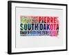 South Dakota Watercolor Word Cloud-NaxArt-Framed Art Print