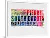 South Dakota Watercolor Word Cloud-NaxArt-Framed Art Print