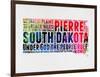 South Dakota Watercolor Word Cloud-NaxArt-Framed Art Print