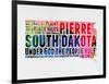 South Dakota Watercolor Word Cloud-NaxArt-Framed Art Print