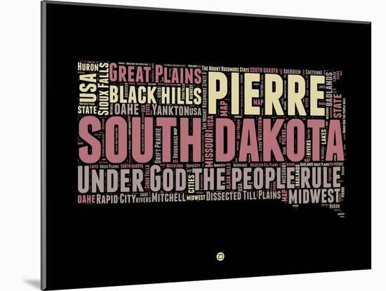 South Dakota Word Cloud 2-NaxArt-Mounted Art Print