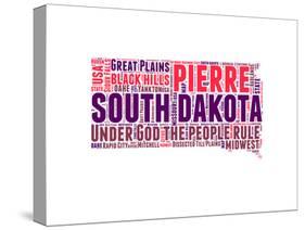 South Dakota Word Cloud Map-NaxArt-Stretched Canvas