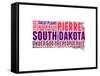 South Dakota Word Cloud Map-NaxArt-Framed Stretched Canvas