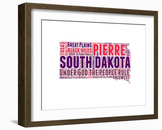 South Dakota Word Cloud Map-NaxArt-Framed Art Print