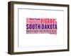 South Dakota Word Cloud Map-NaxArt-Framed Art Print