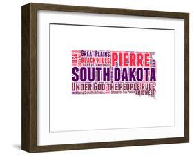 South Dakota Word Cloud Map-NaxArt-Framed Art Print