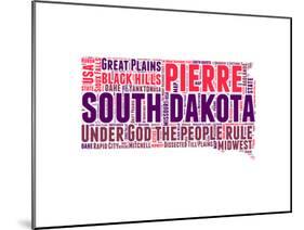 South Dakota Word Cloud Map-NaxArt-Mounted Art Print