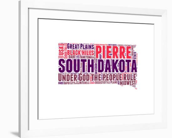 South Dakota Word Cloud Map-NaxArt-Framed Art Print