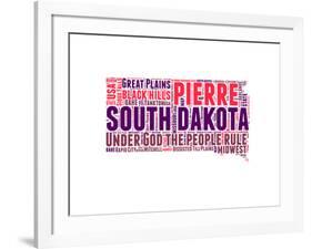 South Dakota Word Cloud Map-NaxArt-Framed Art Print