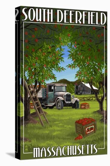 South Deerfield, Massachusetts - Apple Orchard Harvest-Lantern Press-Stretched Canvas