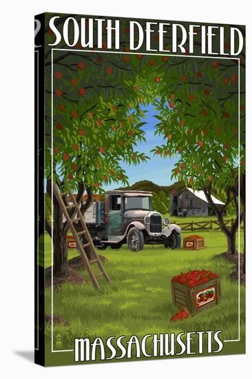 South Deerfield, Massachusetts - Apple Orchard Harvest-Lantern Press-Stretched Canvas