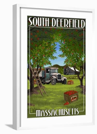 South Deerfield, Massachusetts - Apple Orchard Harvest-Lantern Press-Framed Art Print