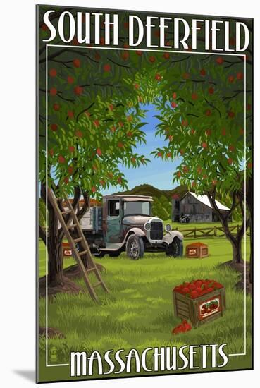 South Deerfield, Massachusetts - Apple Orchard Harvest-Lantern Press-Mounted Art Print