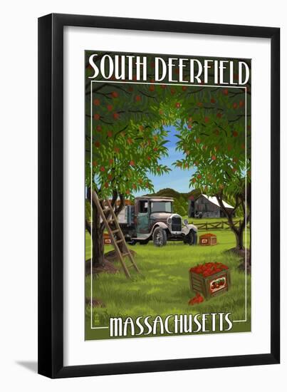 South Deerfield, Massachusetts - Apple Orchard Harvest-Lantern Press-Framed Art Print