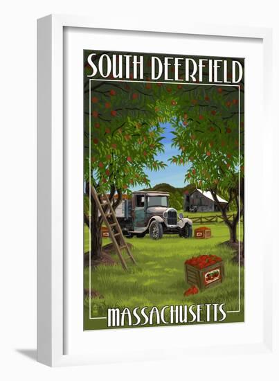 South Deerfield, Massachusetts - Apple Orchard Harvest-Lantern Press-Framed Art Print