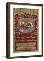 South Deerfield, Massachusetts - Carriage Tours-Lantern Press-Framed Art Print