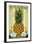 South Deerfield, Massachusetts - Colonial Pineapple-Lantern Press-Framed Art Print