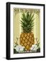 South Deerfield, Massachusetts - Colonial Pineapple-Lantern Press-Framed Art Print