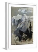 South Dome Yosemite-Thomas Moran-Framed Giclee Print