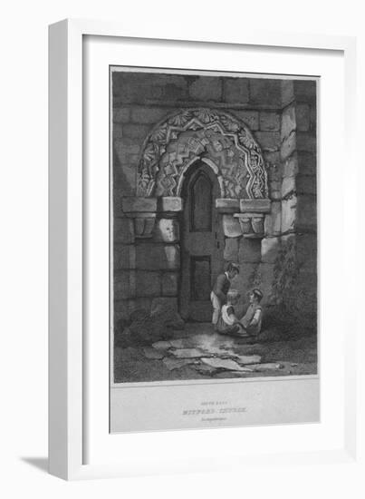 'South Door - Mitford Church, Northumberland', 1814-John Greig-Framed Giclee Print