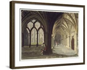 South East Angle of the Cloisters, Plate T from Westminster Abbey, Engraved by J.R. Hamble-null-Framed Giclee Print