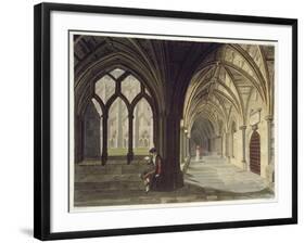 South East Angle of the Cloisters, Plate T from Westminster Abbey, Engraved by J.R. Hamble-null-Framed Giclee Print