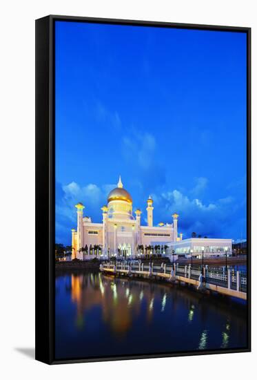 South East Asia, Kingdom of Brunei, Bandar Seri Begawan, Omar Ali Saifuddien Mosque-Christian Kober-Framed Stretched Canvas