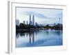 South East Asia, Malaysia, Kuala Lumpur, Petronas Towers and Kl Tower, Lake Titiwangsa-Christian Kober-Framed Photographic Print