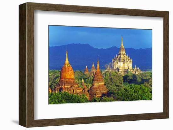 South East Asia, Myanmar, Bagan, Pagodas on Bagan Plain and Thatbyinnyu Pahto Temple-Christian Kober-Framed Photographic Print