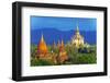 South East Asia, Myanmar, Bagan, Pagodas on Bagan Plain and Thatbyinnyu Pahto Temple-Christian Kober-Framed Photographic Print