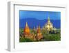 South East Asia, Myanmar, Bagan, Pagodas on Bagan Plain and Thatbyinnyu Pahto Temple-Christian Kober-Framed Photographic Print