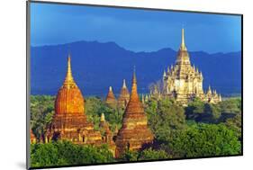 South East Asia, Myanmar, Bagan, Pagodas on Bagan Plain and Thatbyinnyu Pahto Temple-Christian Kober-Mounted Photographic Print