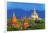 South East Asia, Myanmar, Bagan, Pagodas on Bagan Plain and Thatbyinnyu Pahto Temple-Christian Kober-Framed Photographic Print