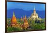 South East Asia, Myanmar, Bagan, Pagodas on Bagan Plain and Thatbyinnyu Pahto Temple-Christian Kober-Framed Photographic Print