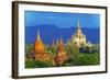 South East Asia, Myanmar, Bagan, Pagodas on Bagan Plain and Thatbyinnyu Pahto Temple-Christian Kober-Framed Photographic Print