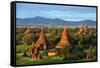 South East Asia, Myanmar, Bagan, Temples on Bagan Plain-Christian Kober-Framed Stretched Canvas