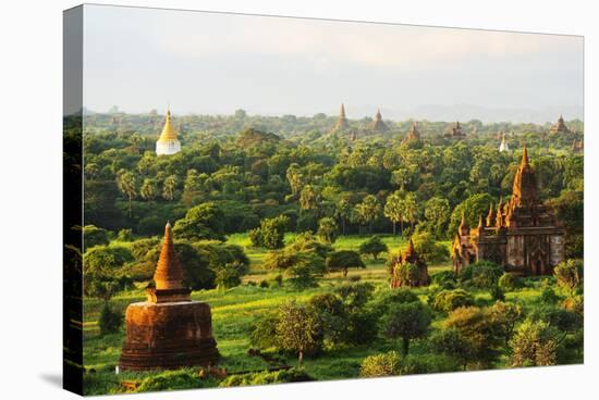 South East Asia, Myanmar, Bagan, Temples on Bagan Plain-Christian Kober-Stretched Canvas