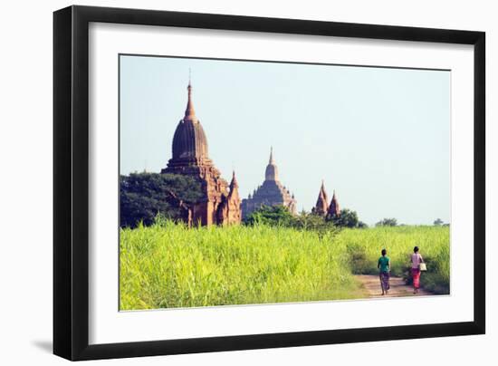 South East Asia, Myanmar, Bagan, Temples on Bagan Plain-Christian Kober-Framed Photographic Print