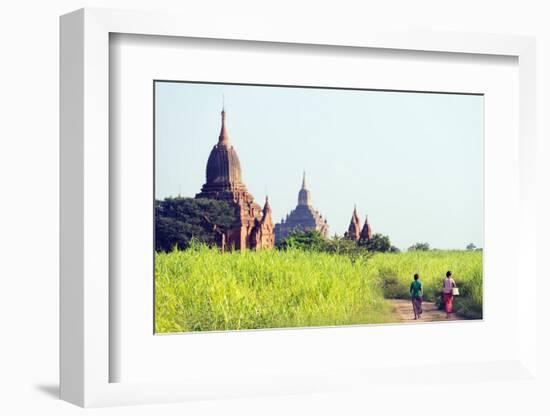 South East Asia, Myanmar, Bagan, Temples on Bagan Plain-Christian Kober-Framed Photographic Print