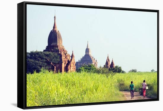 South East Asia, Myanmar, Bagan, Temples on Bagan Plain-Christian Kober-Framed Stretched Canvas