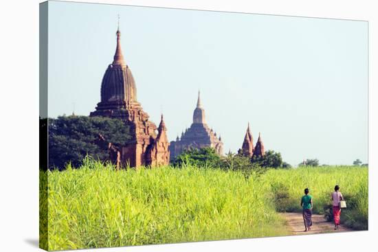 South East Asia, Myanmar, Bagan, Temples on Bagan Plain-Christian Kober-Stretched Canvas