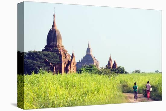 South East Asia, Myanmar, Bagan, Temples on Bagan Plain-Christian Kober-Stretched Canvas