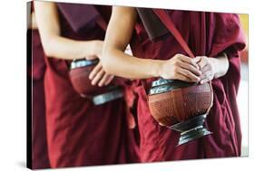 South East Asia, Myanmar, Bago, Kha Khat Wain Kyaung Monastery, Meal Time-Christian Kober-Stretched Canvas