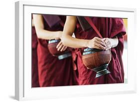 South East Asia, Myanmar, Bago, Kha Khat Wain Kyaung Monastery, Meal Time-Christian Kober-Framed Photographic Print