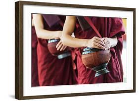 South East Asia, Myanmar, Bago, Kha Khat Wain Kyaung Monastery, Meal Time-Christian Kober-Framed Photographic Print