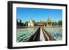 South East Asia, Myanmar, Bago, Lakeside Pagodas-Christian Kober-Framed Photographic Print