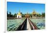 South East Asia, Myanmar, Bago, Lakeside Pagodas-Christian Kober-Framed Photographic Print