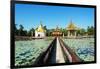 South East Asia, Myanmar, Bago, Lakeside Pagodas-Christian Kober-Framed Photographic Print